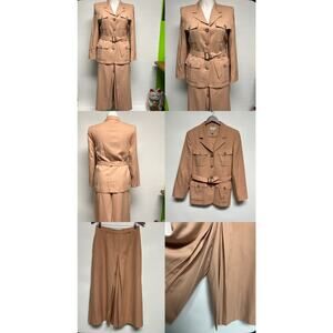 VTG 70s Talbots Suit Culottes Jacket Worsted Wool Sz 10 12 Equestrian Khaki